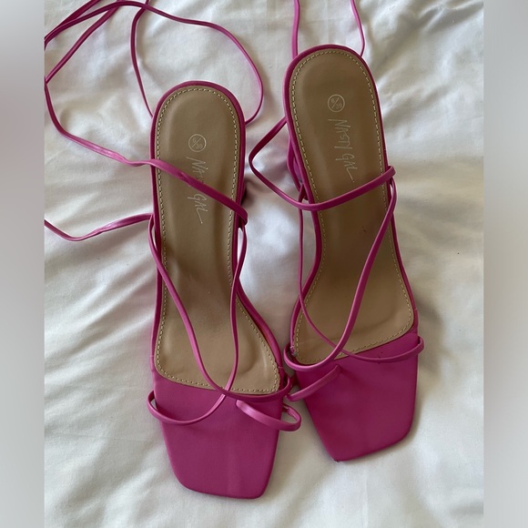 Nasty Gal Pink Strappy Heels - Picture 3 of 8